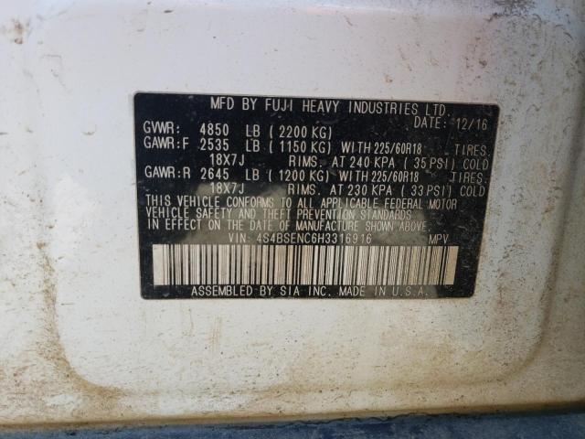 2017 SUBARU OUTBACK 3. - 4S4BSENC6H3316916
