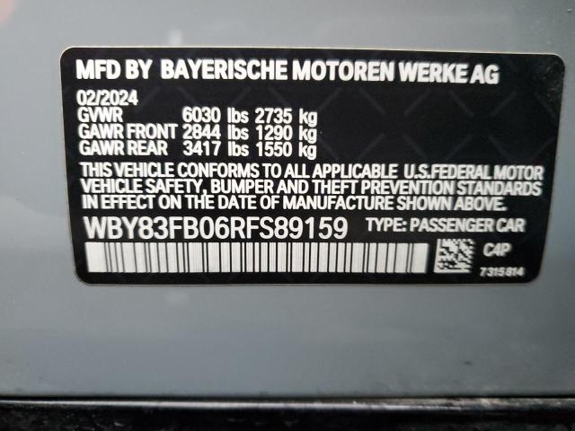 2024 BMW I4 XDRIVE WBY83FB06RFS89159