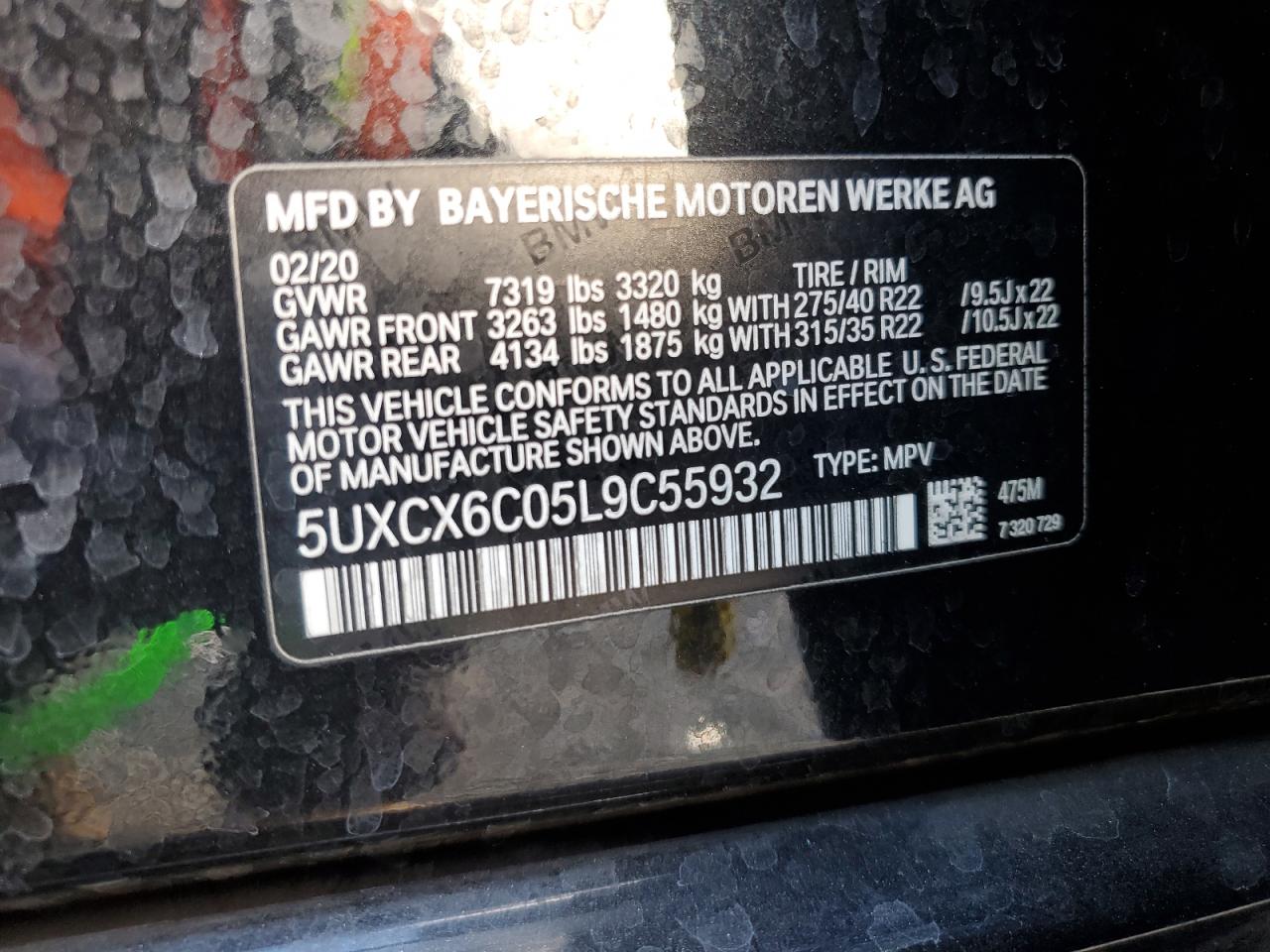 Lot #3049502678 2020 BMW X7 M50I