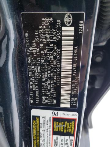 VIN 4T4BF1FK4DR312070 2013 TOYOTA CAMRY no.12