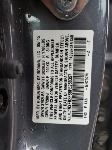 VIN 19XFB2F86FE258357 2015 HONDA CIVIC no.12