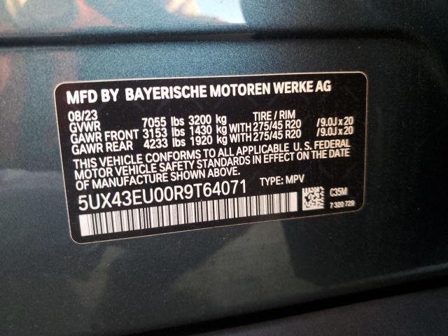 VIN 5UX43EU00R9T64071 2024 BMW X5 no.13