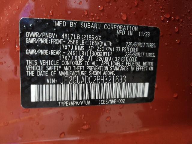2024 SUBARU CROSSTREK - JF2GUADC2RH321633