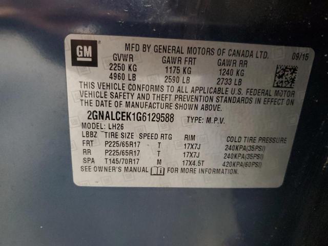 2016 CHEVROLET EQUINOX LT - 2GNALCEK1G6129588