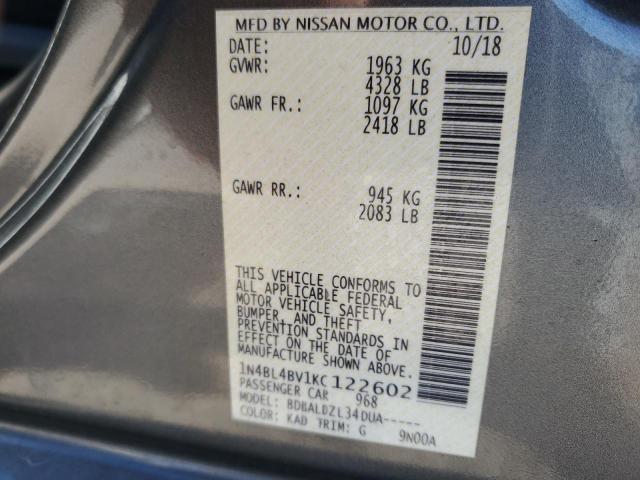 2019 NISSAN ALTIMA S - 1N4BL4BV1KC122602