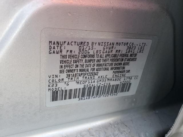 VIN 3N1AB7AP3FY229342 2015 NISSAN SENTRA no.12