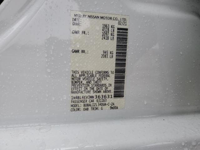 2021 NISSAN ALTIMA SL 1N4BL4EV3MN363631