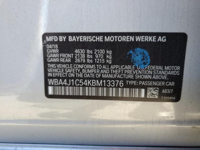 VIN WBA4J1C54KBM13376 2019 BMW 4 SERIES no.12