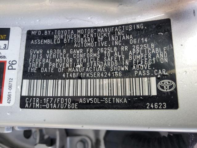 VIN 4T4BF1FK5ER424166 2014 TOYOTA CAMRY no.12