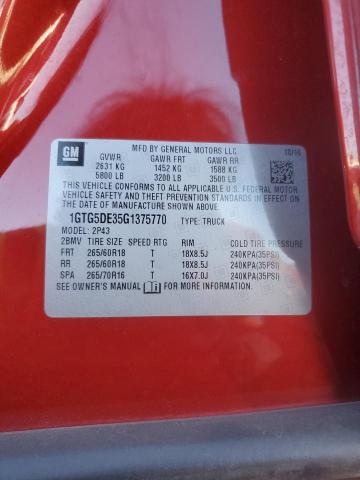 2016 GMC CANYON SLT 1GTG5DE35G1375770