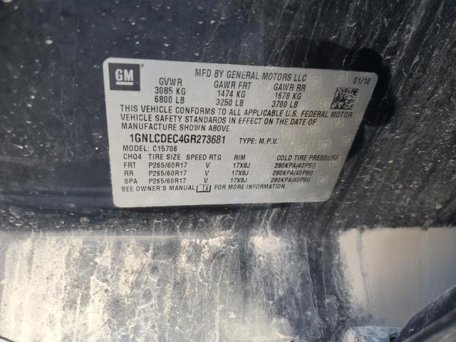 2016 CHEVROLET TAHOE POLI - 1GNLCDEC4GR273681