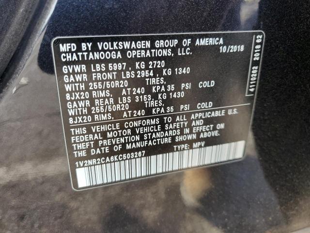 2019 VOLKSWAGEN ATLAS SEL - 1V2NR2CA6KC503267