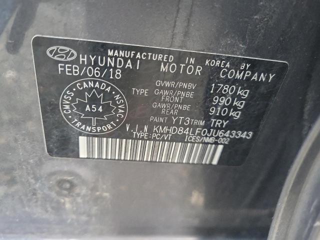 2018 HYUNDAI ELANTRA SE - KMHD84LF0JU643343