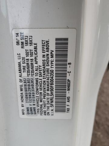 2015 HONDA ODYSSEY TO - 5FNRL5H90FB004350