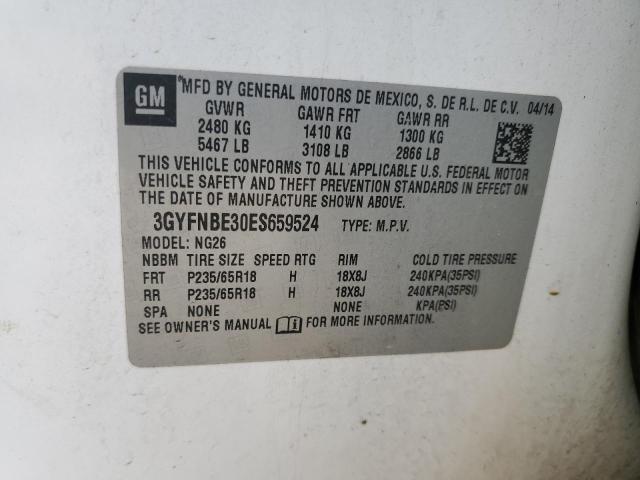 VIN 3GYFNBE30ES659524 2014 CADILLAC SRX no.14