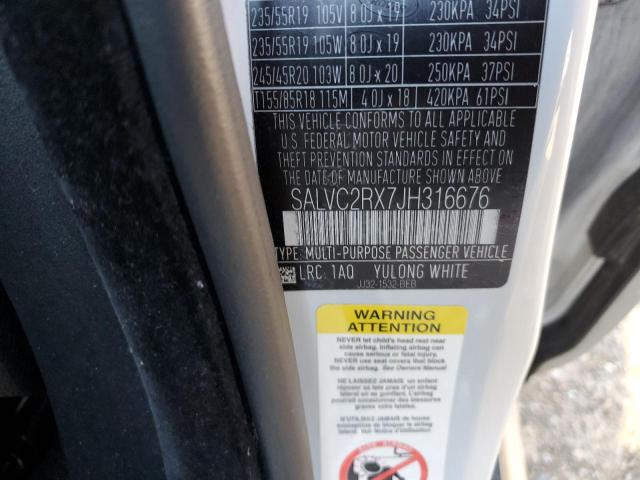 2018 LAND ROVER RANGE ROVE - SALVC2RX7JH316676