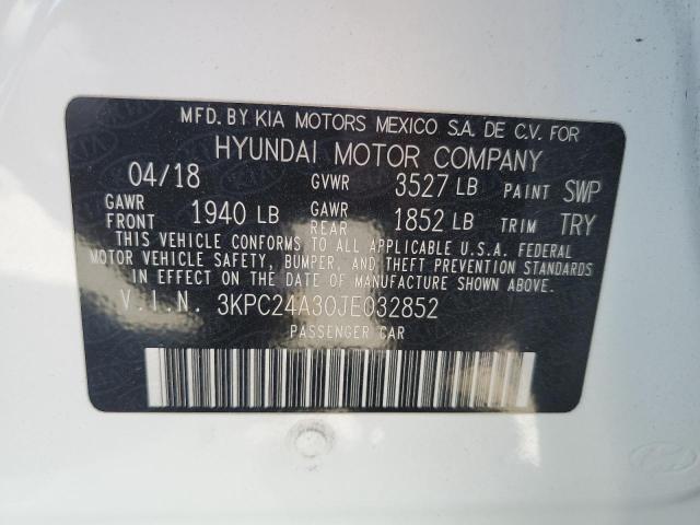 VIN 3KPC24A30JE032852 2018 HYUNDAI ACCENT no.12