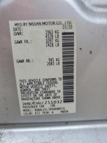 2020 NISSAN ALTAMA 1N4BL4CV6LC251032