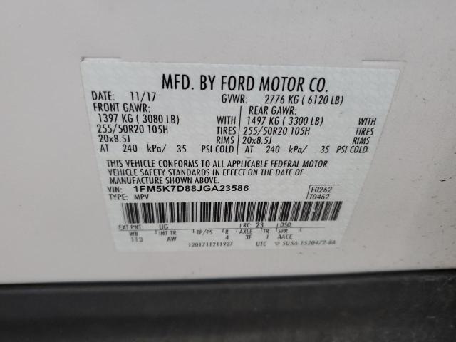 2018 FORD EXPLORER X - 1FM5K7D88JGA23586