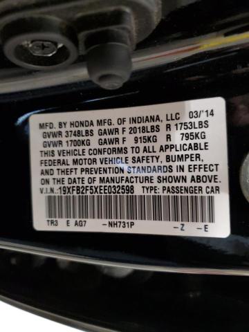 VIN 19XFB2F5XEE032598 2014 HONDA CIVIC no.12