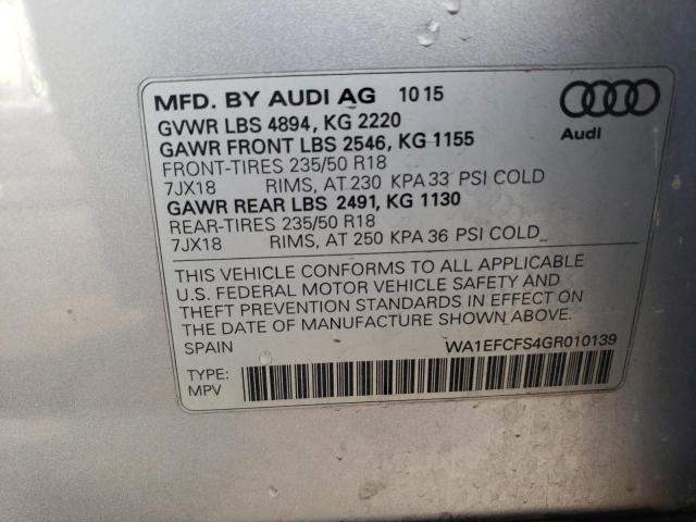 2016 AUDI Q3 PREMIUM - WA1EFCFS4GR010139