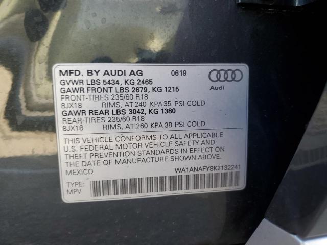 VIN WA1ANAFY8K2132241 2019 AUDI Q5 no.13