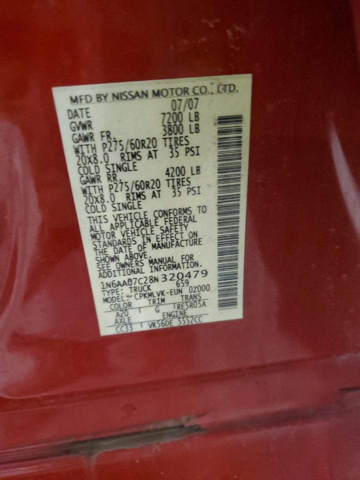 Lot #3285614269 2008 NISSAN TITAN XE