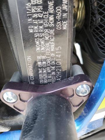 2017 SUZUKI GSX-R600 JS1GN7FA2H2101415