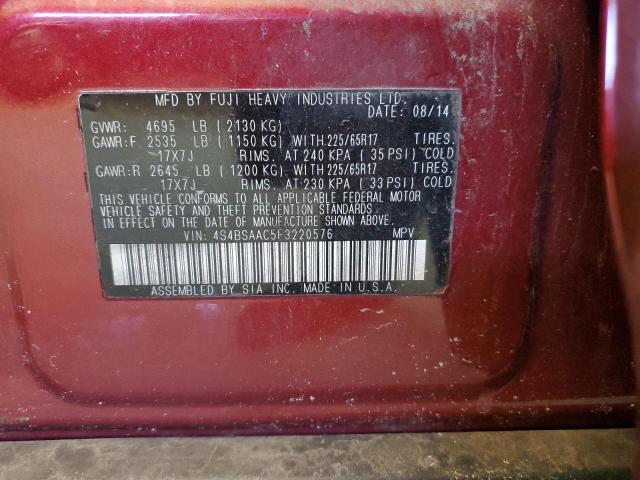 VIN 4S4BSAAC5F3220576 2015 SUBARU OUTBACK no.12