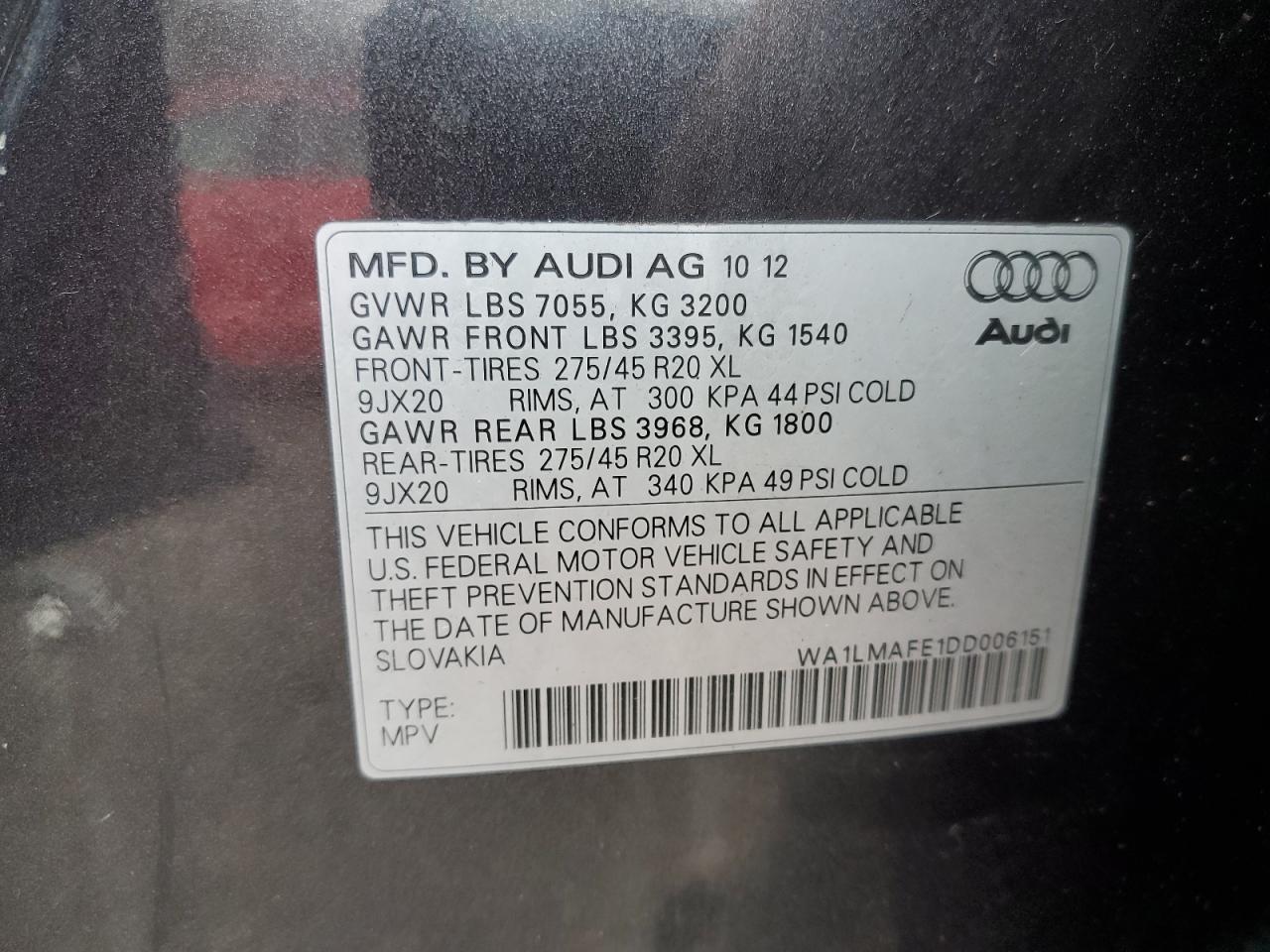 Lot #3033337849 2013 AUDI Q7 PREMIUM