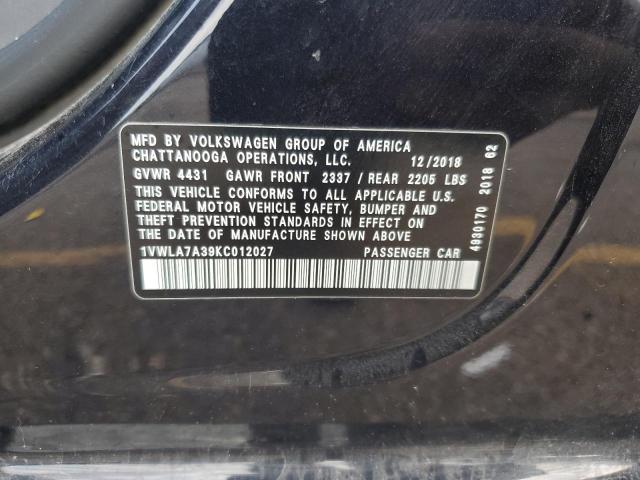 2019 VOLKSWAGEN PASSAT WOL - 1VWLA7A39KC012027