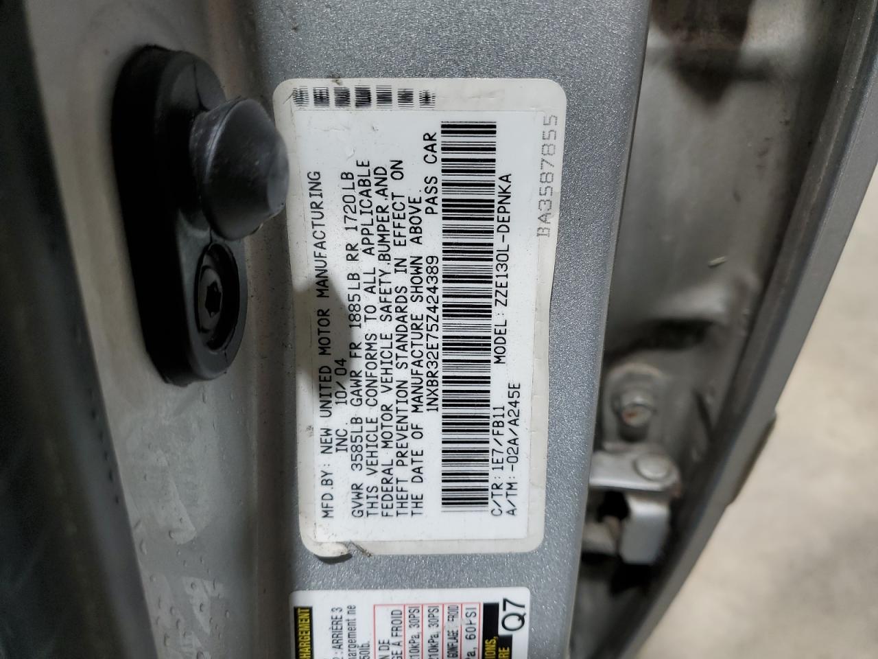 Lot #3027095854 2005 TOYOTA COROLLA CE