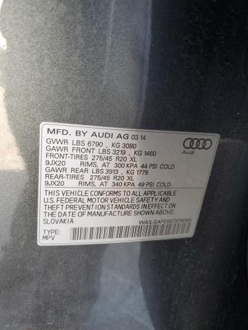 VIN WA1LGAFE6ED018384 2014 AUDI Q7 no.12