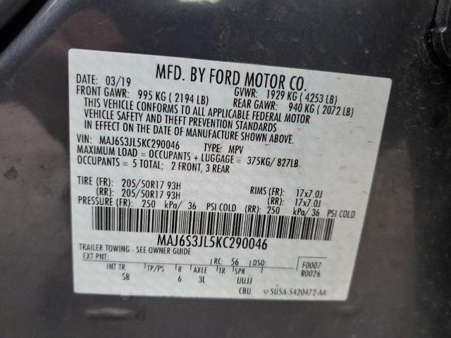 2019 FORD ECOSPORT S - MAJ6S3JL5KC290046