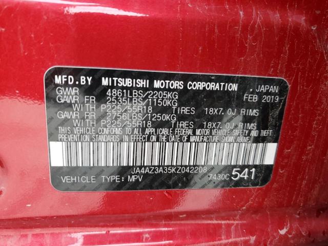 2019 MITSUBISHI OUTLANDER - JA4AZ3A35KZ042208