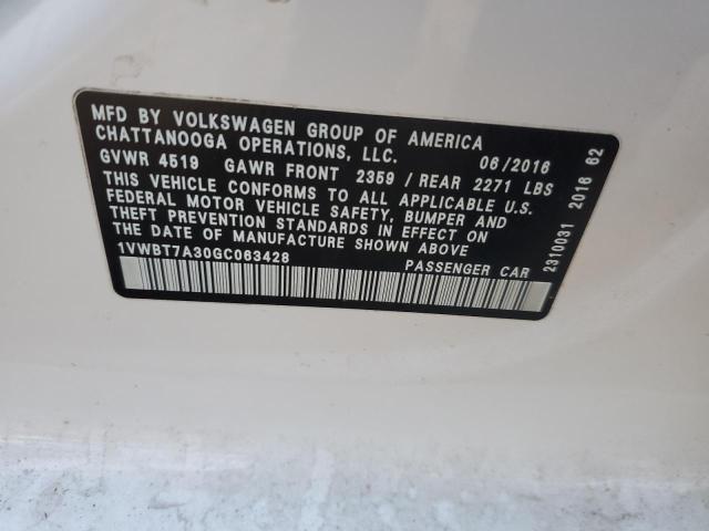 2016 VOLKSWAGEN PASSAT SE - 1VWBT7A30GC063428