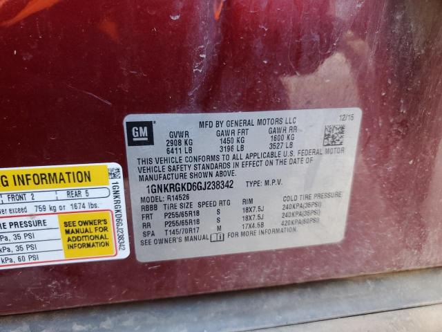 2016 CHEVROLET TRAVERSE L - 1GNKRGKD6GJ238342