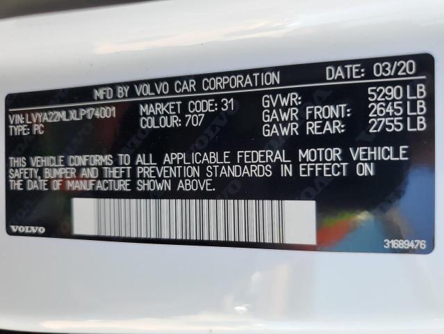 2020 VOLVO S90 T6 INS - LVYA22MLXLP174001