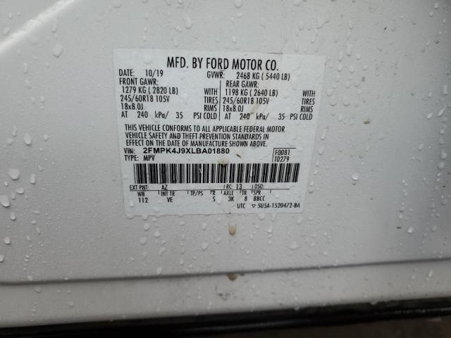 2020 FORD EDGE SEL - 2FMPK4J9XLBA01880