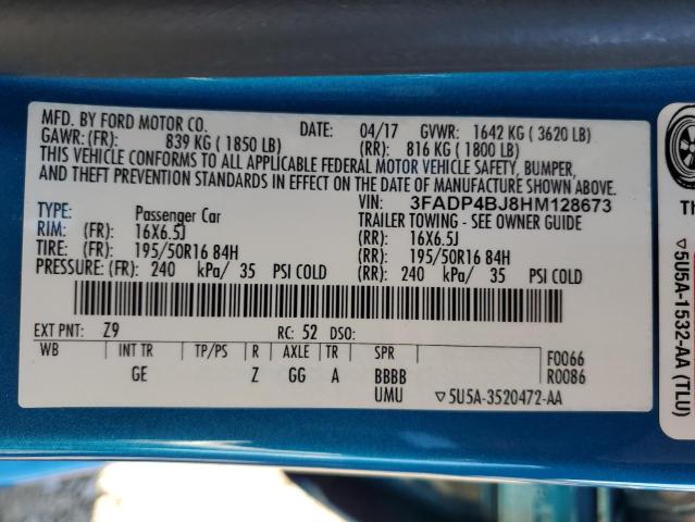 2017 FORD FIESTA SE - 3FADP4BJ8HM128673