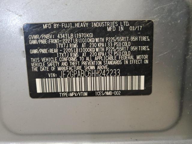 2017 SUBARU CROSSTREK - JF2GPABC6HH242233