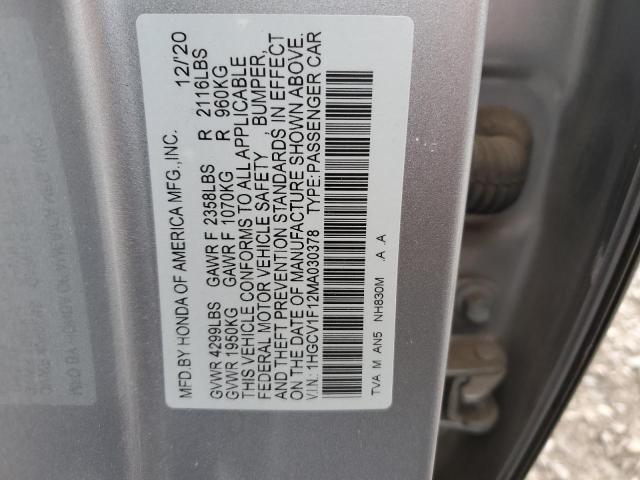2021 HONDA ACCORD LX - 1HGCV1F12MA030378