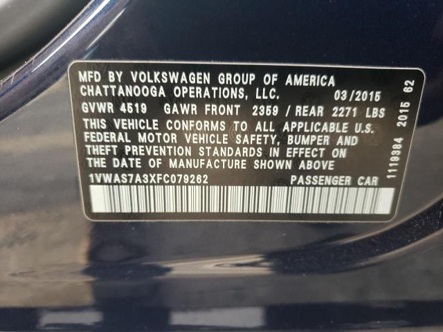 2015 VOLKSWAGEN PASSAT S - 1VWAS7A3XFC079262