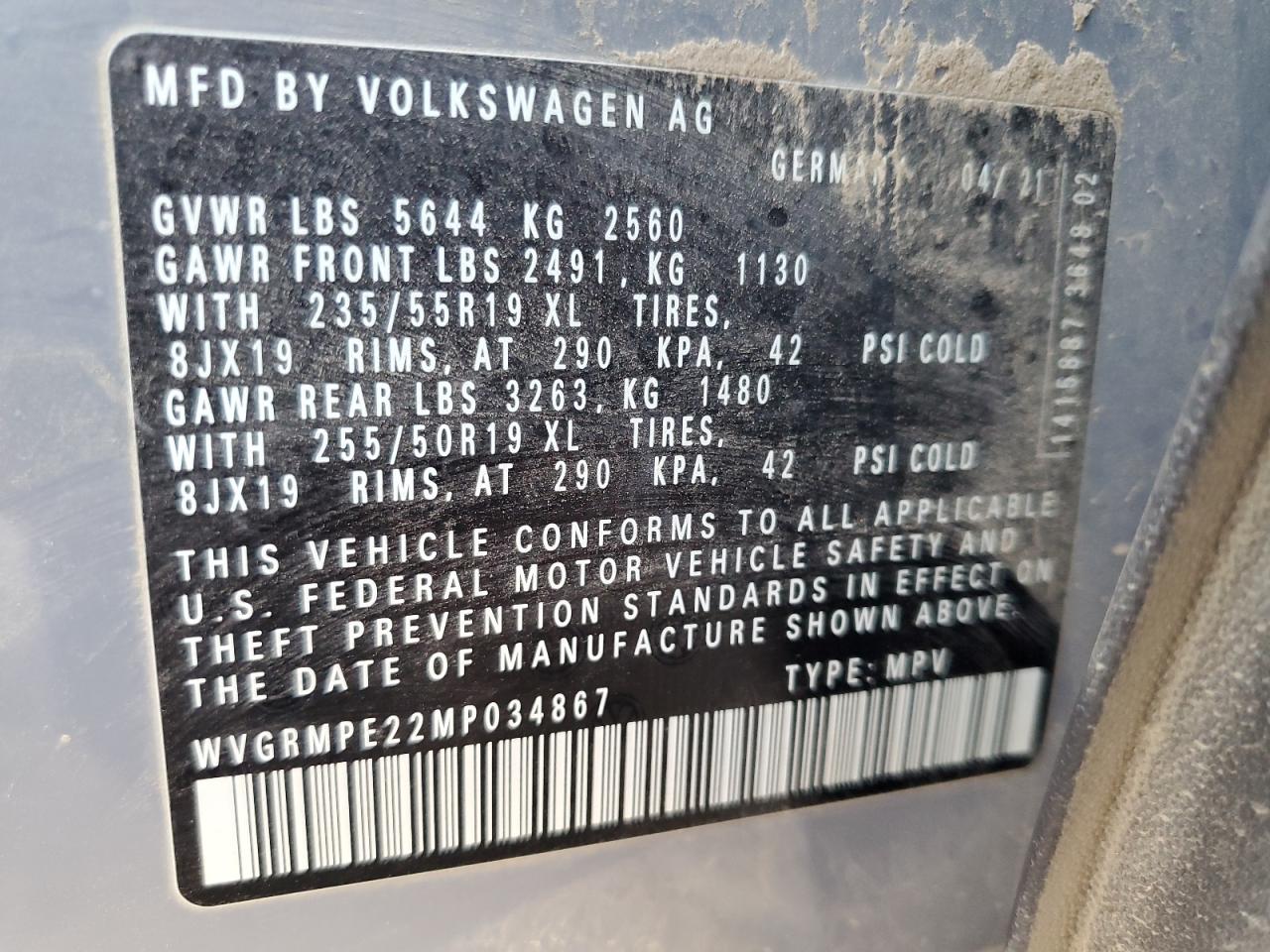 Lot #3034416717 2021 VOLKSWAGEN ID.4 PRO