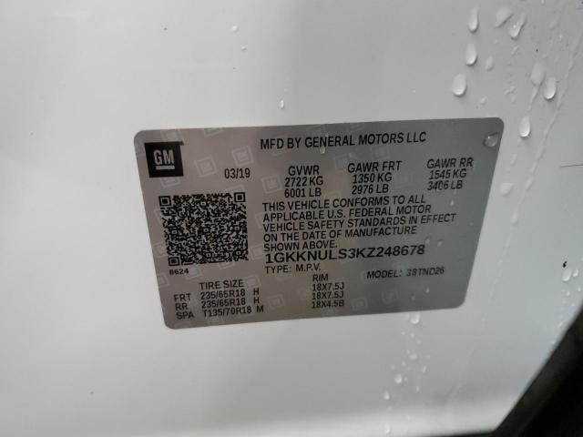 2019 GMC ACADIA SLT - 1GKKNULS3KZ248678