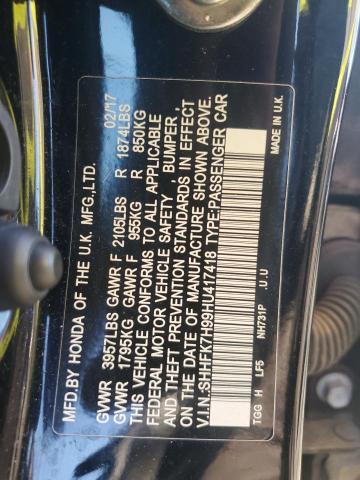 2017 HONDA CIVIC SPOR - SHHFK7H99HU417418
