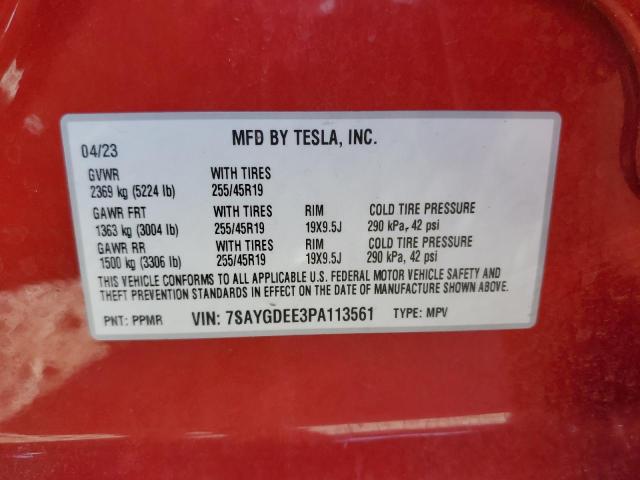 2023 TESLA MODEL Y - 7SAYGDEE3PA113561