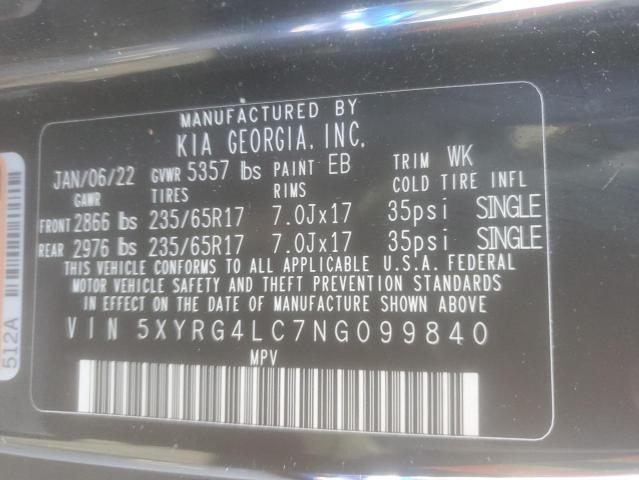 2022 KIA SORENTO LX - 5XYRG4LC7NG099840