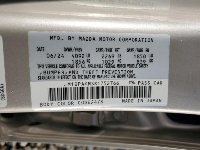 VIN JM1BPAKM3S1752766 2025 MAZDA 3 SELECT S no.12