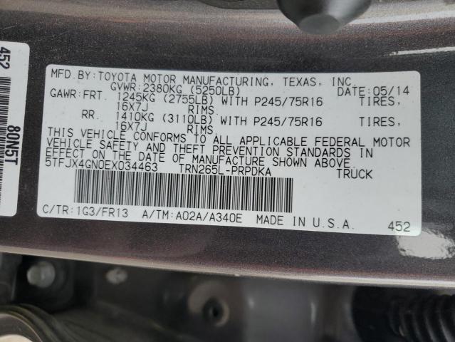 VIN 5TFJX4GN0EX034463 2014 TOYOTA TACOMA no.12